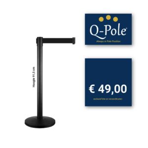 Gurtpfosten Q pole - schwarz - 2,15 Meter Zugband
