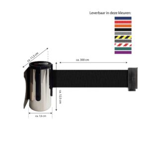 Wandhalter Edelstahl - 3 Meter Zugband