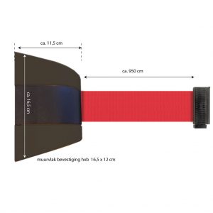 Wandhalter Kunststoff - 9 Meter rotem Zugband